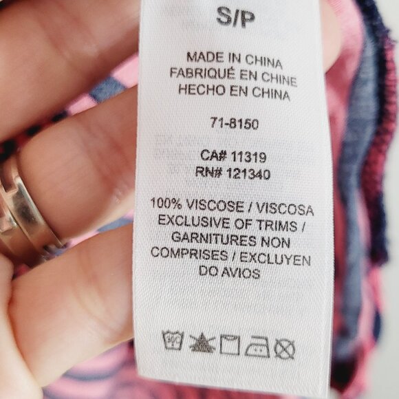 Dynamite Women's Pink & Black Striped Sleeveless Button Front Midi Dress Size S - Picture 9 of 12